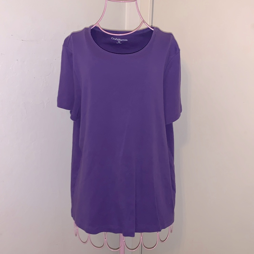 Croft & Barrow Purple & Dark red Tee  0X/14W & 1X/16W-18W Bundle of two